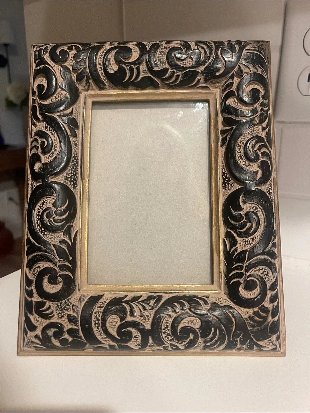 GANZ Black and Cream Ornate Scroll Photo Frame